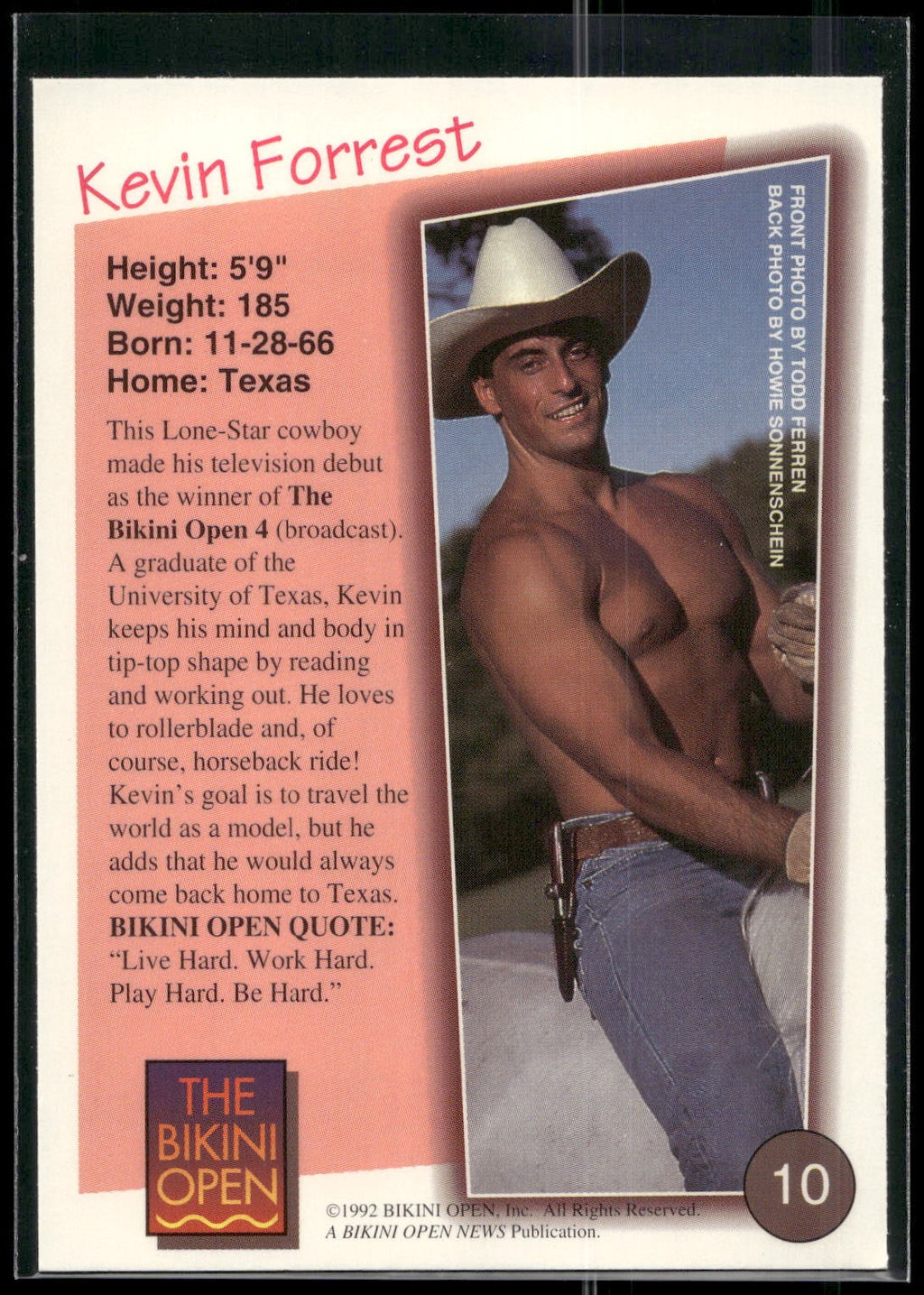 1992 T&M Entertainment The Bikini Open #10 Kevin Forrest