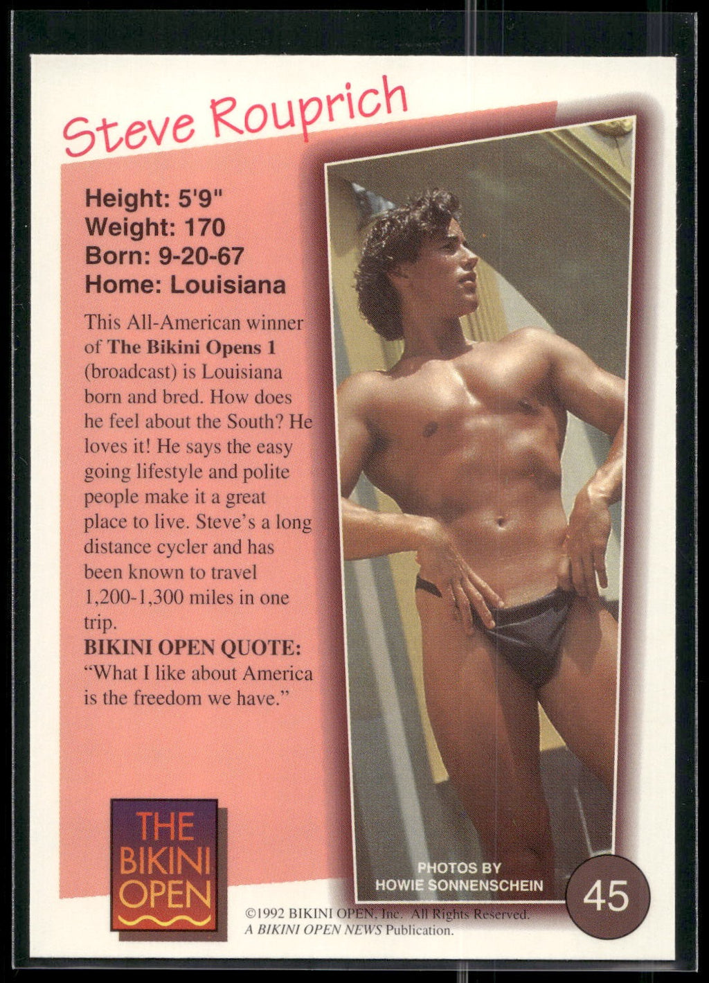 1992 T&M Entertainment The Bikini Open #45 Steve Rouprich