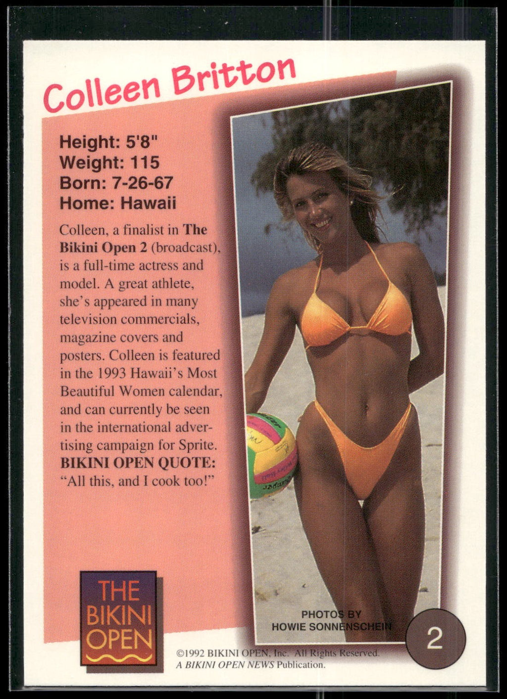 1992 T&M Entertainment The Bikini Open #2 Colleen Britton