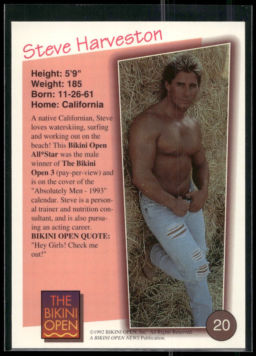 1992 T&M Entertainment The Bikini Open #20 Steve Harveston