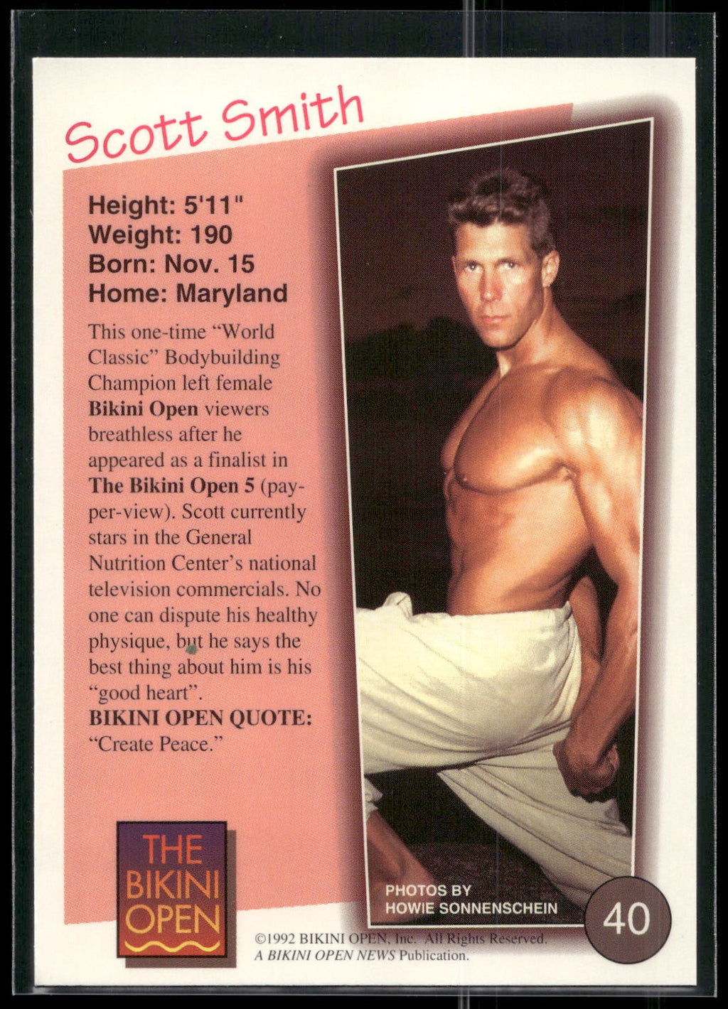 1992 T&M Entertainment The Bikini Open #40 Scott Smith
