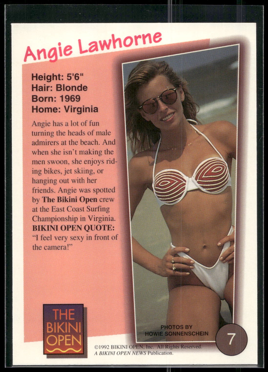 1992 T&M Entertainment The Bikini Open #7 Angie Lawhorne