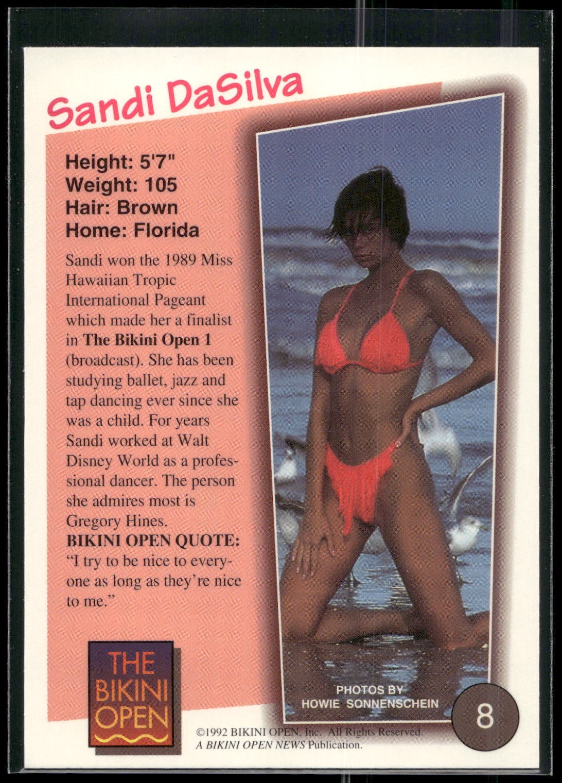 1992 T&M Entertainment The Bikini Open #8 Sandi DaSilva