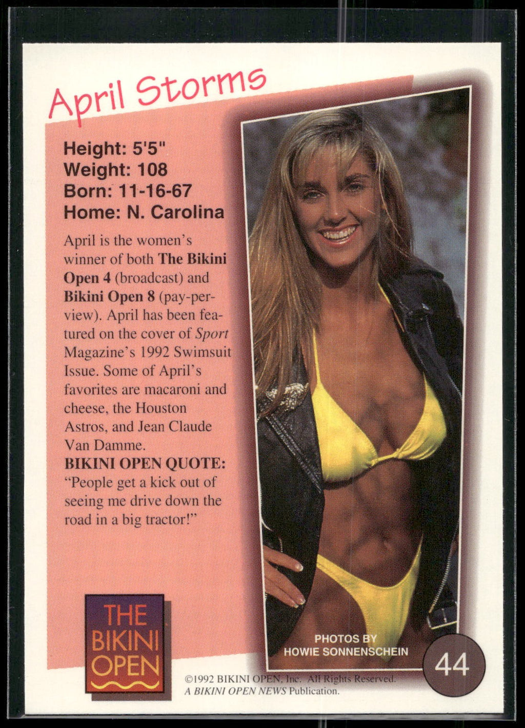 1992 T&M Entertainment The Bikini Open #44 April Storms