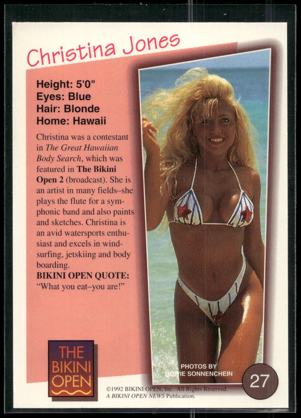 1992 T&M Entertainment The Bikini Open #27 Christina Jones