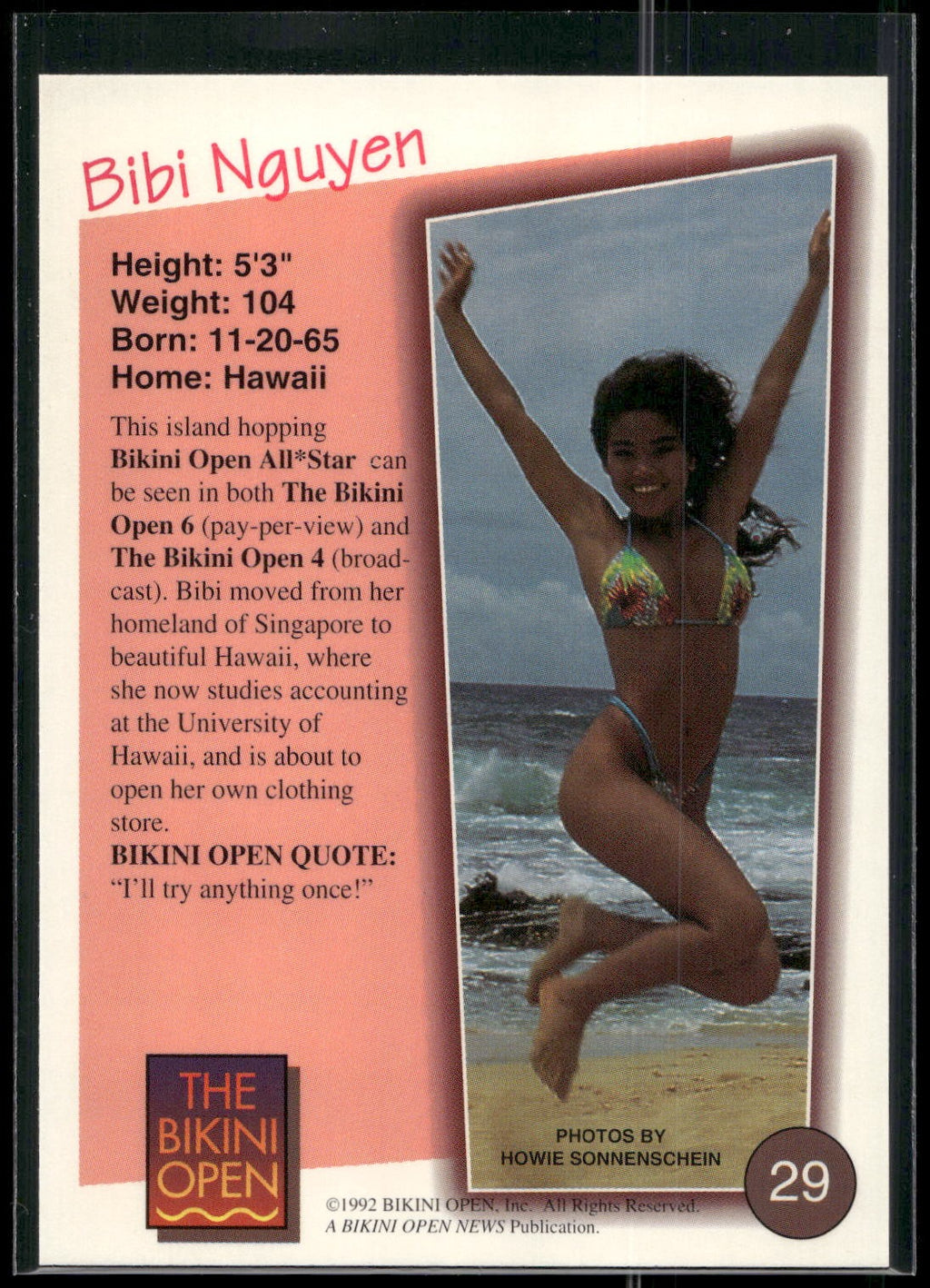 1992 T&M Entertainment The Bikini Open #29 Bibi Nguyen