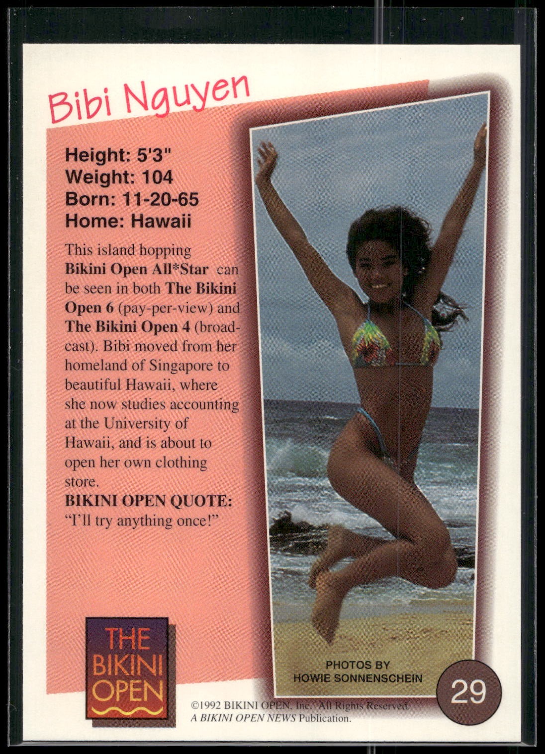 1992 T&M Entertainment The Bikini Open #29 Bibi Nguyen