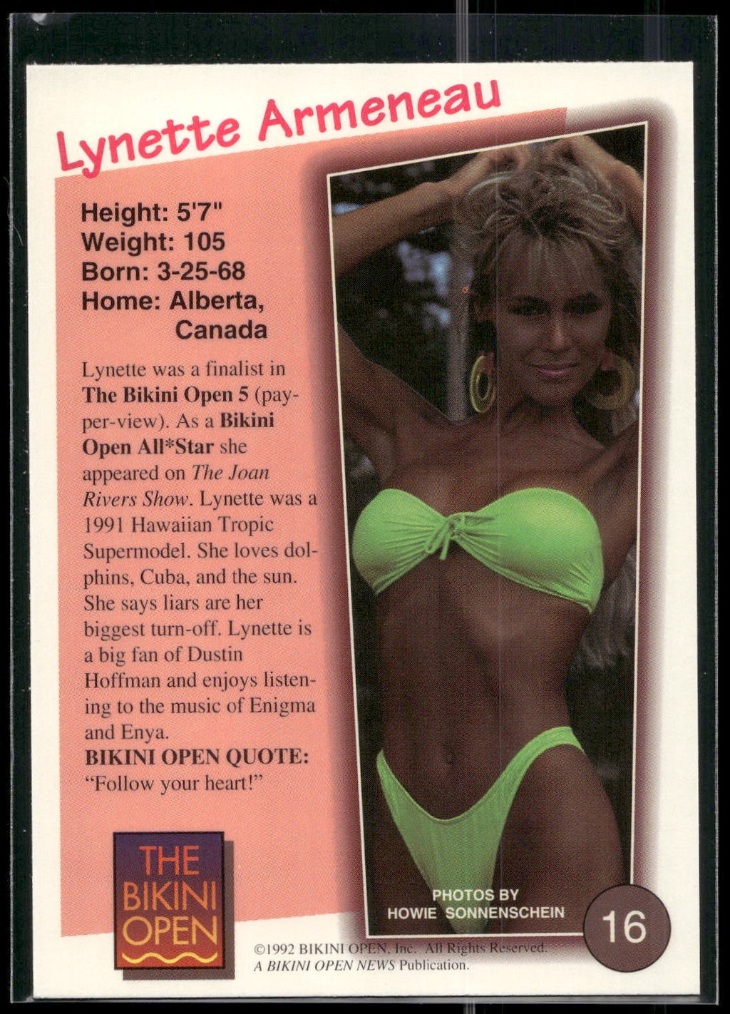 1992 T&M Entertainment The Bikini Open #16 Lynette Armeneau