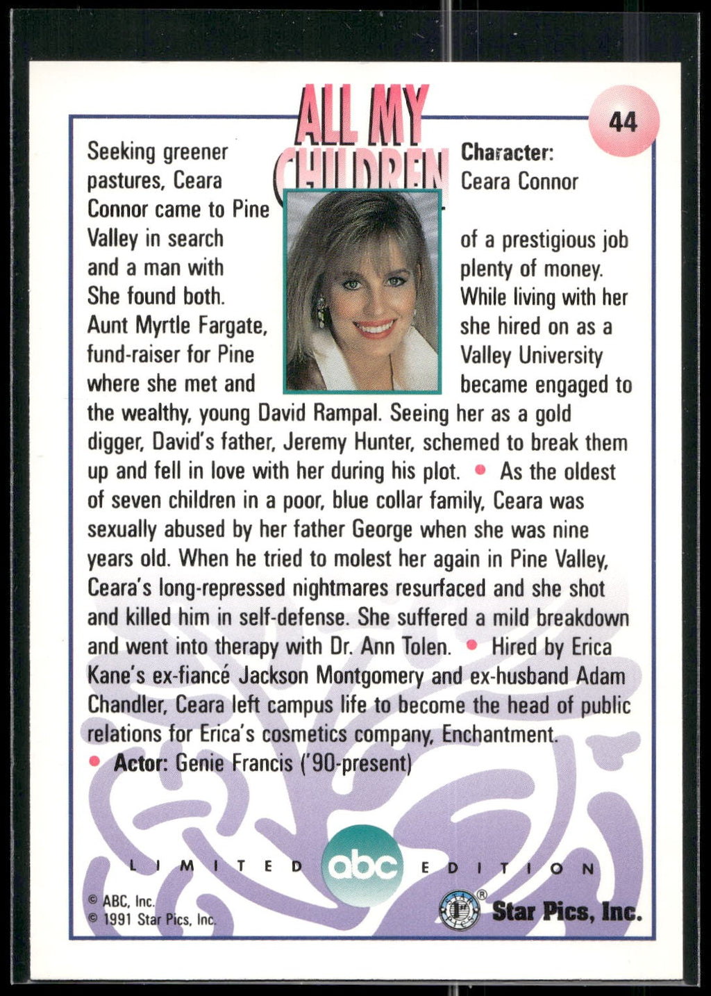 1991 Star Pics All My Children #44 Ceara Connor