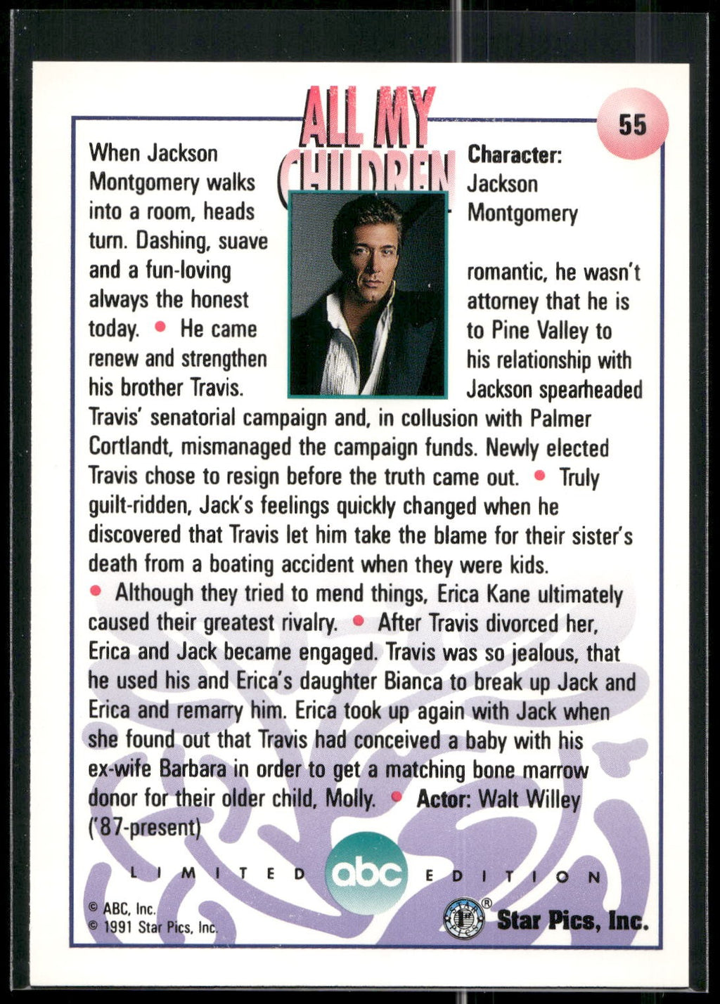 1991 Star Pics All My Children #55 Jackson Montgomery