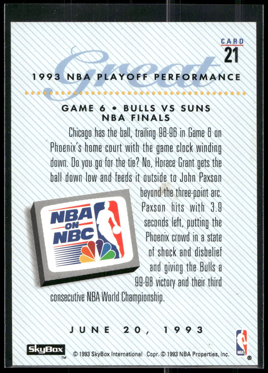 1993-94 SkyBox Premium #21 John Paxson