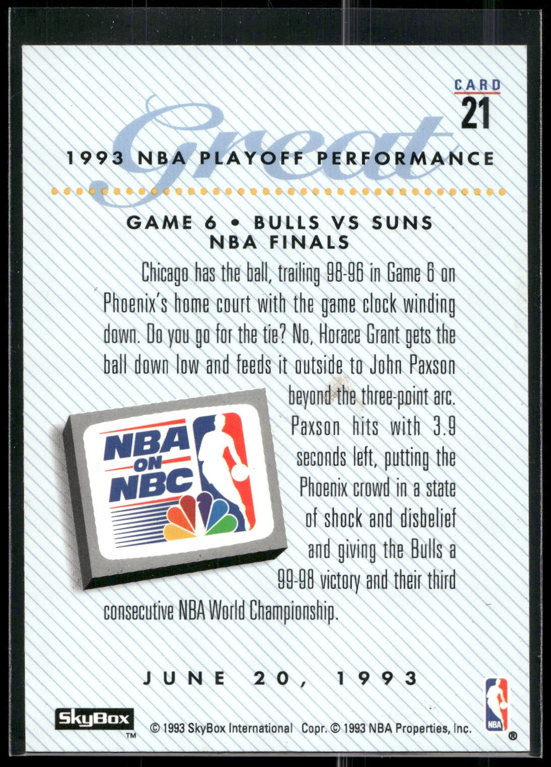 1993-94 SkyBox Premium #21 John Paxson