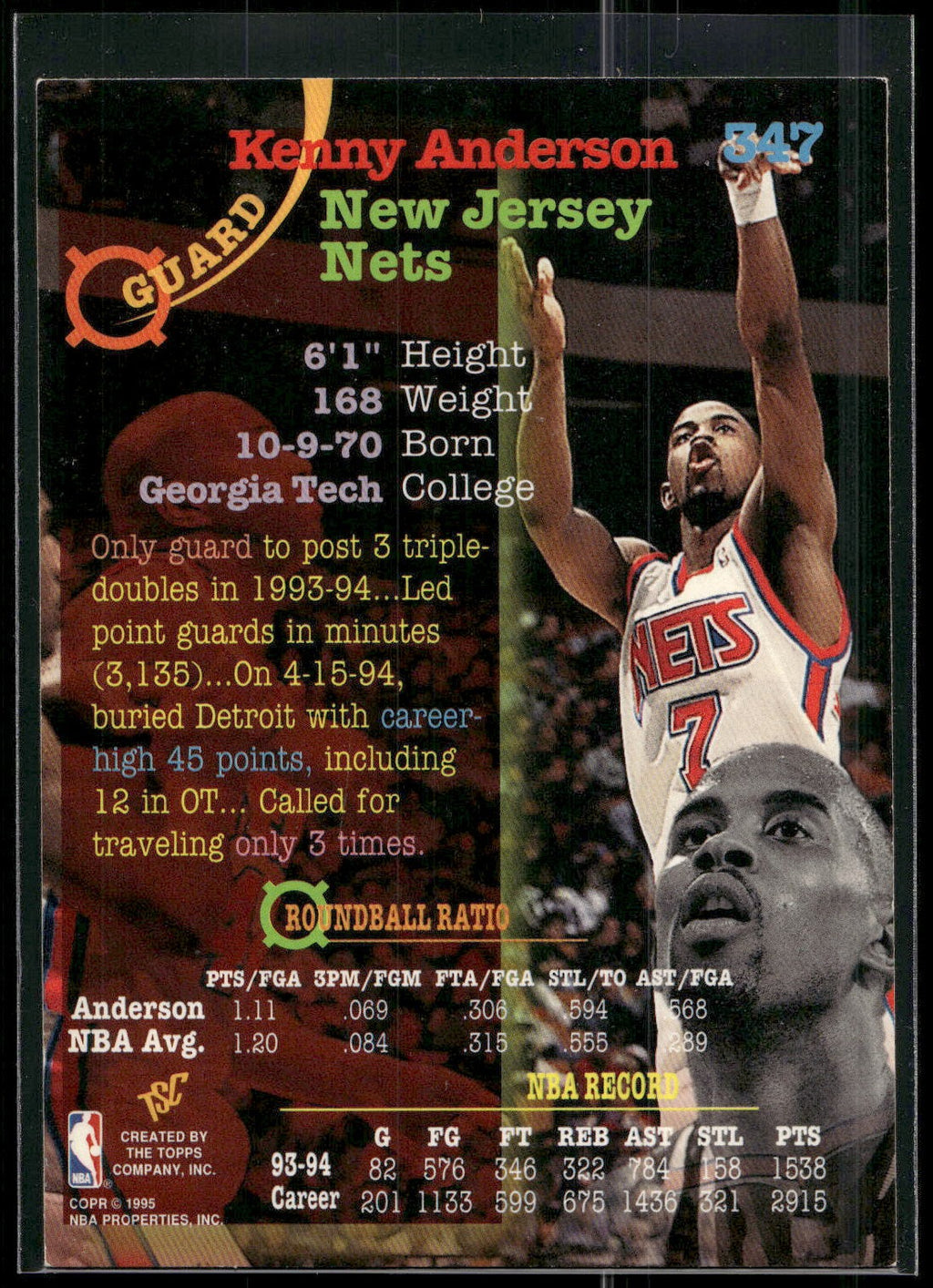 1994-95 Stadium Club #347 Kenny Anderson