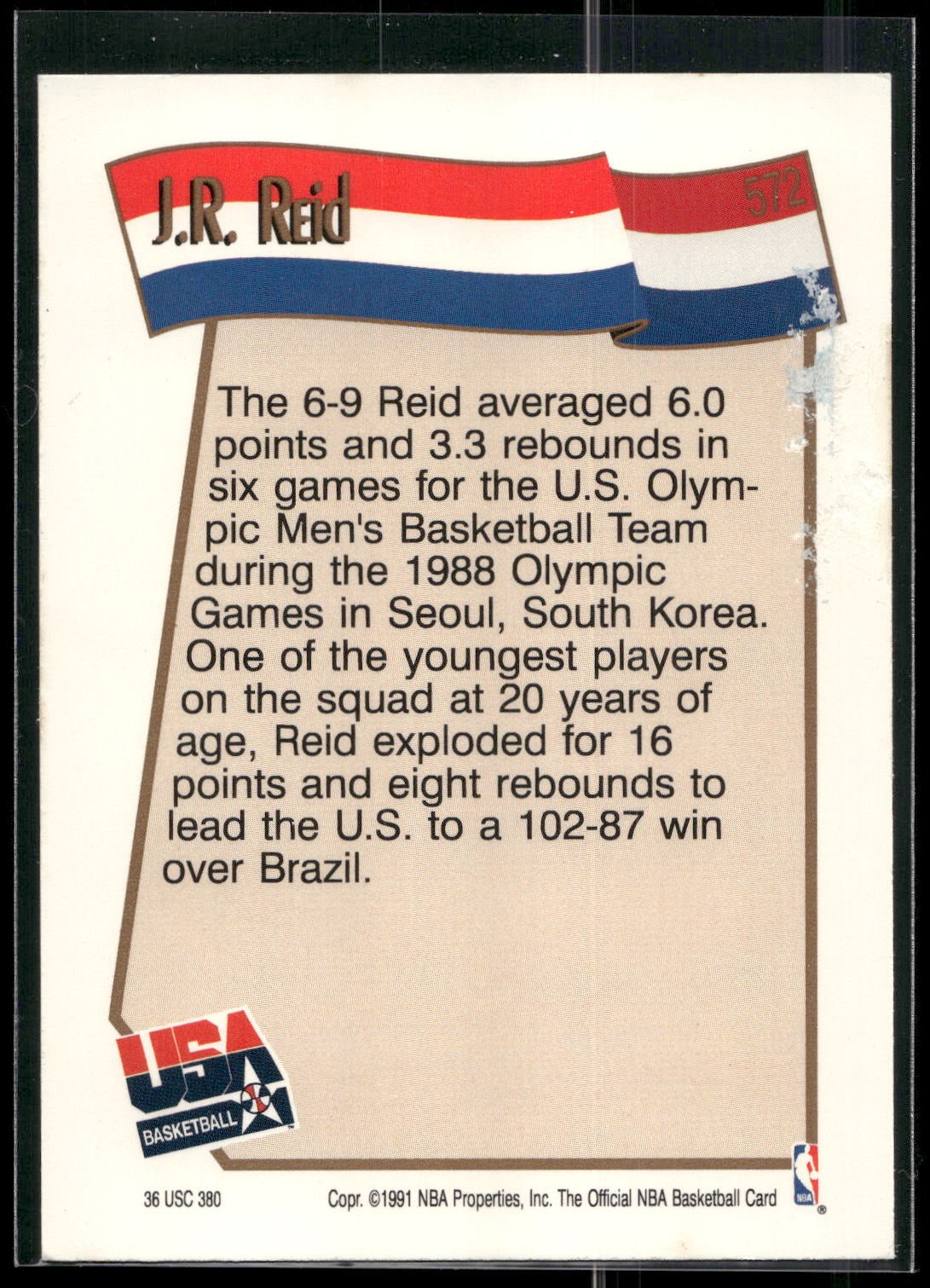 1991-92 Hoops #572 J.R. Reid
