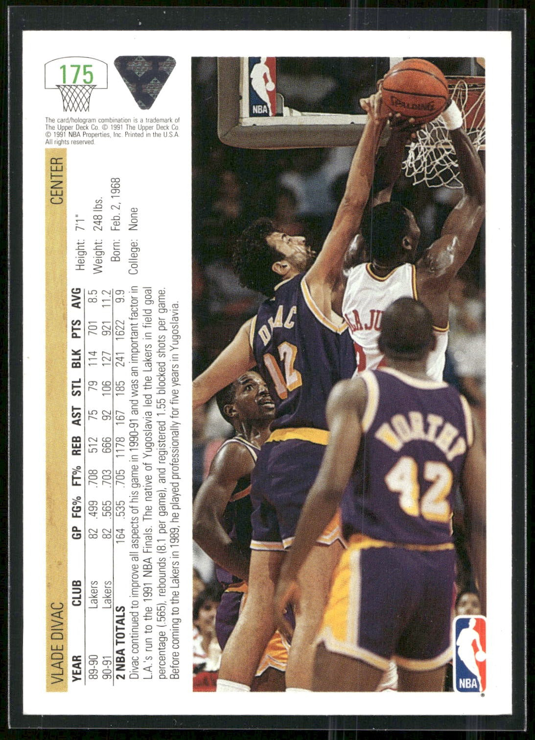 1991-92 Upper Deck #175 Vlade Divac