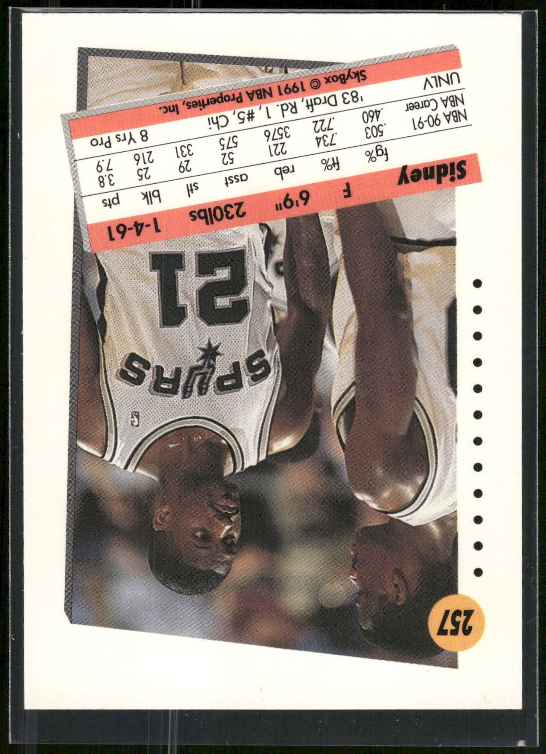 1991-92 SkyBox #257 Sidney Green