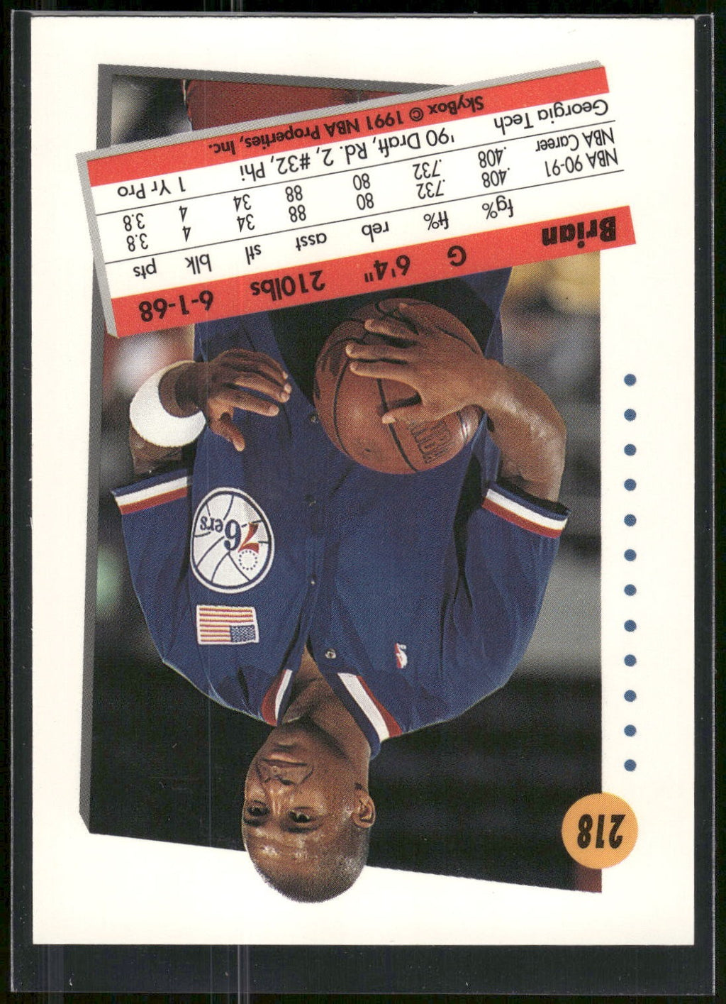 1991-92 SkyBox #218 Brian Oliver