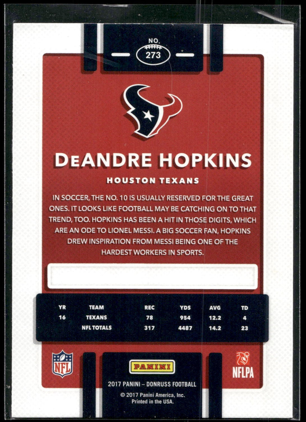 2017 Donruss #273 DeAndre Hopkins