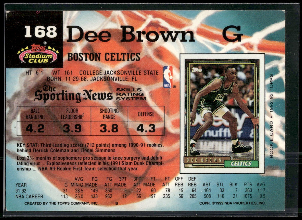 1992-93 Stadium Club #168 Dee Brown