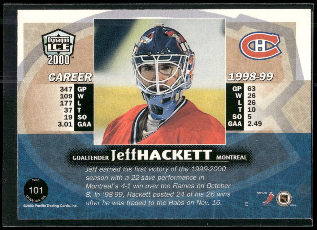 1999-00 Pacific Dynagon Ice #101 Jeff Hackett