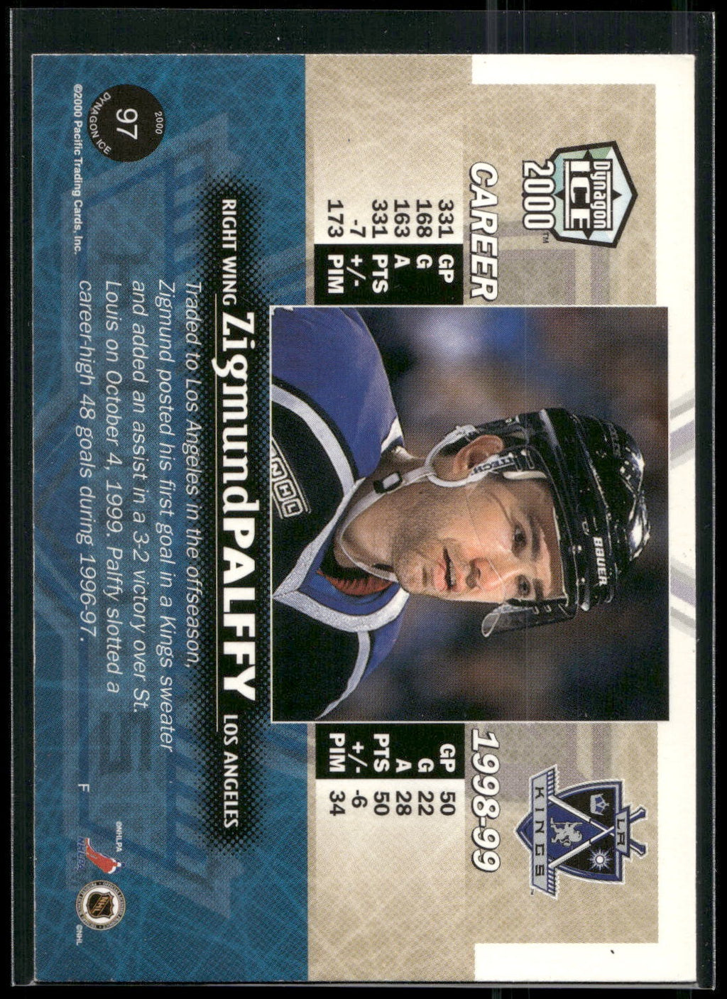 1999-00 Pacific Dynagon Ice #97 Zigmund Palffy