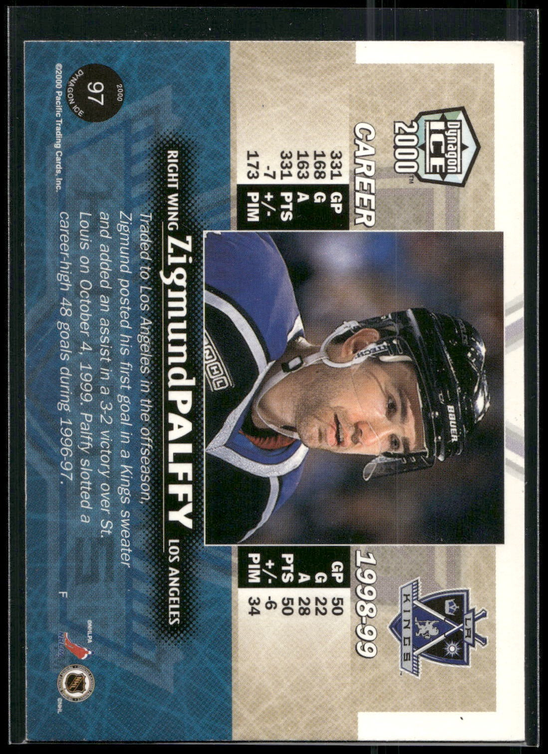 1999-00 Pacific Dynagon Ice #97 Zigmund Palffy