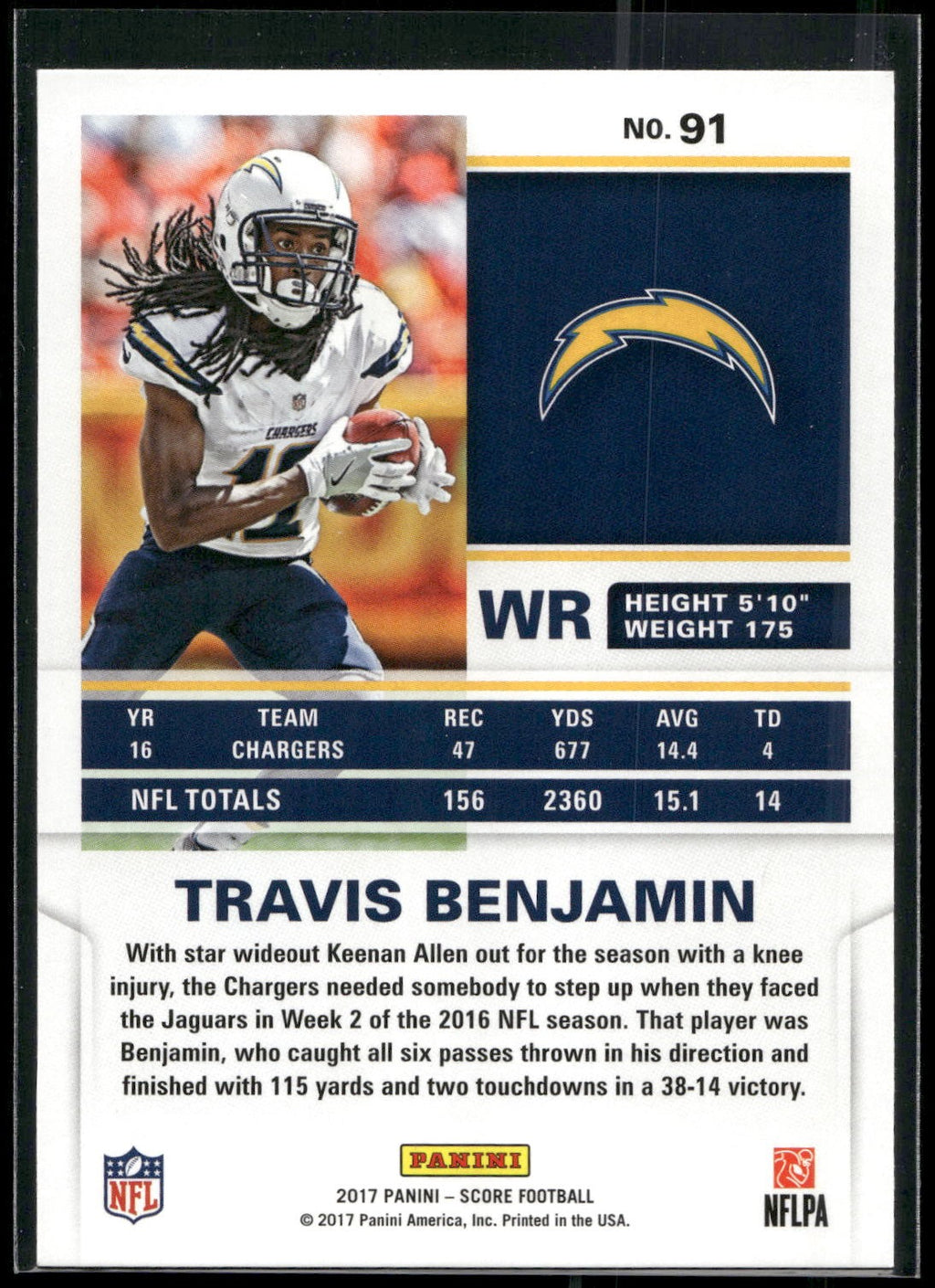 2017 Score #91 Travis Benjamin
