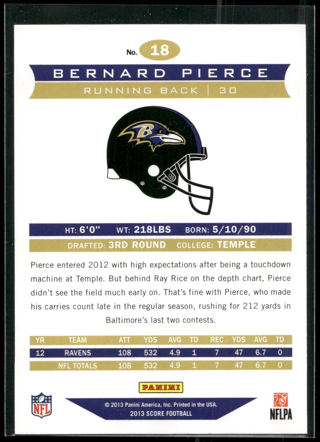 2013 Score #18 Bernard Pierce