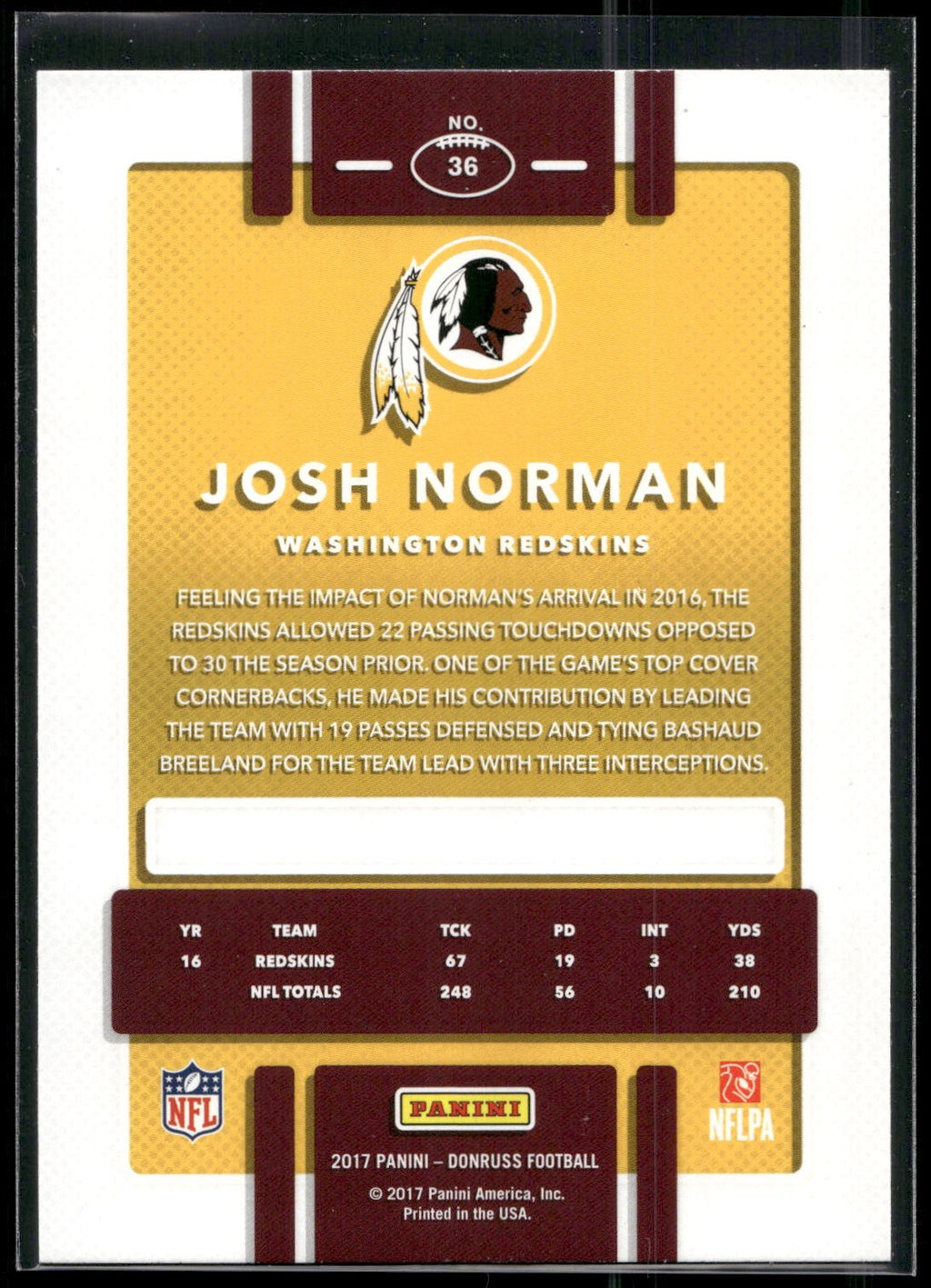 2017 Donruss #36 Josh Norman