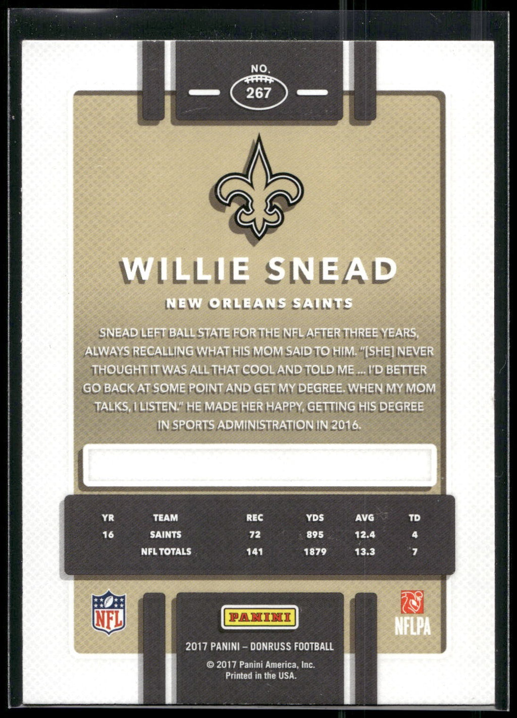 2017 Donruss #267 Willie Snead