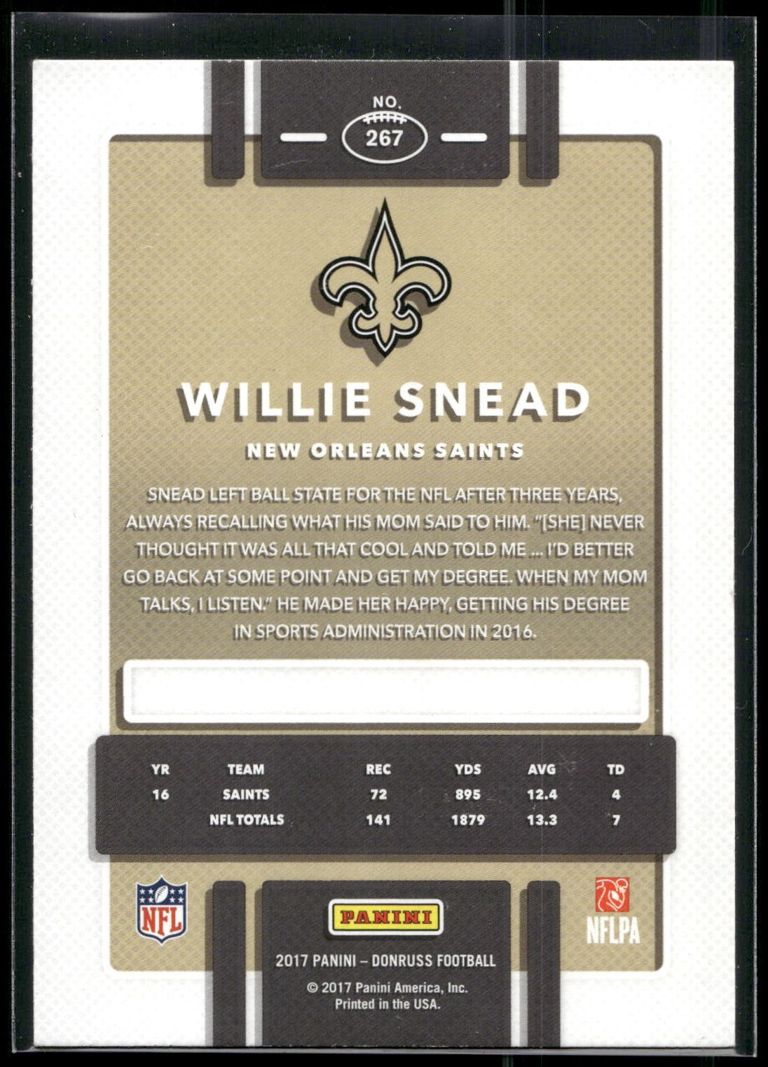 2017 Donruss #267 Willie Snead