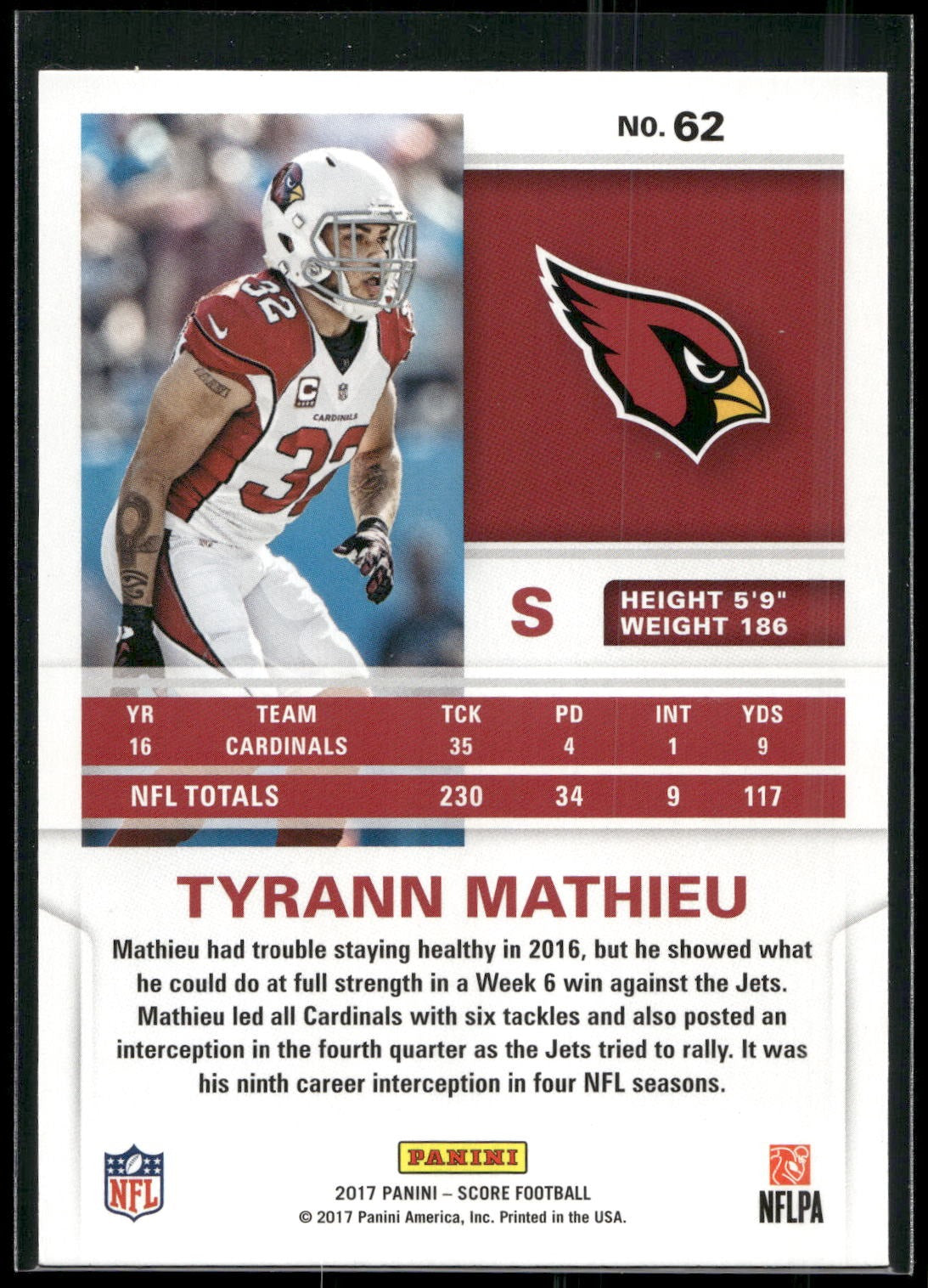 2017 Score #62 Tyrann Mathieu