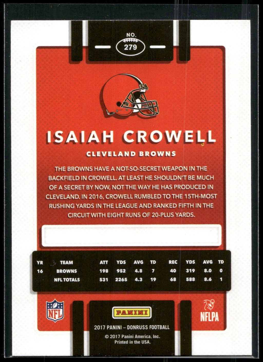 2017 Donruss #279 Isaiah Crowell