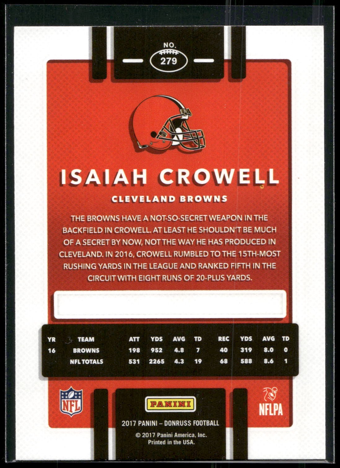 2017 Donruss #279 Isaiah Crowell
