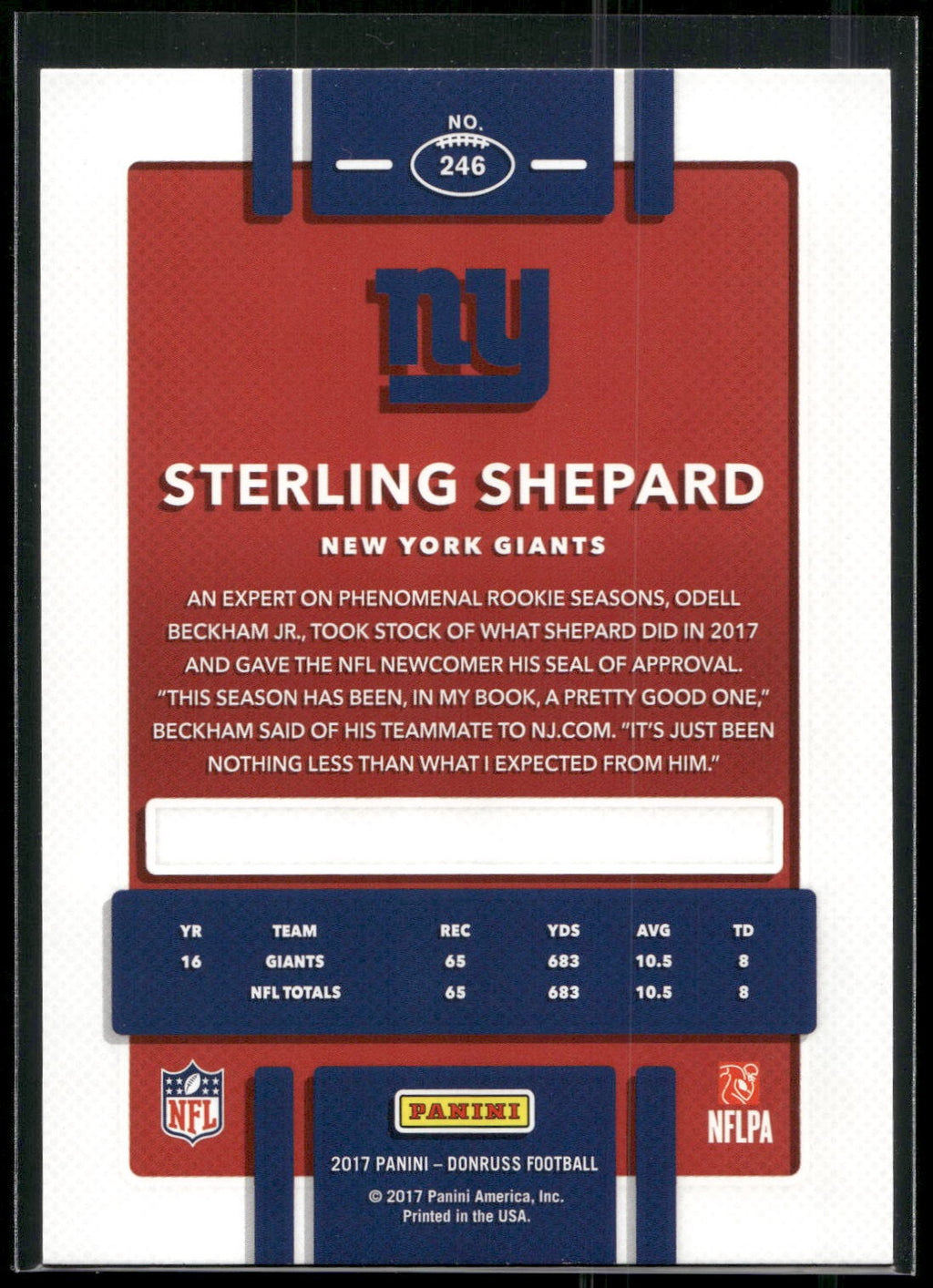 2017 Donruss #246 Sterling Shepard