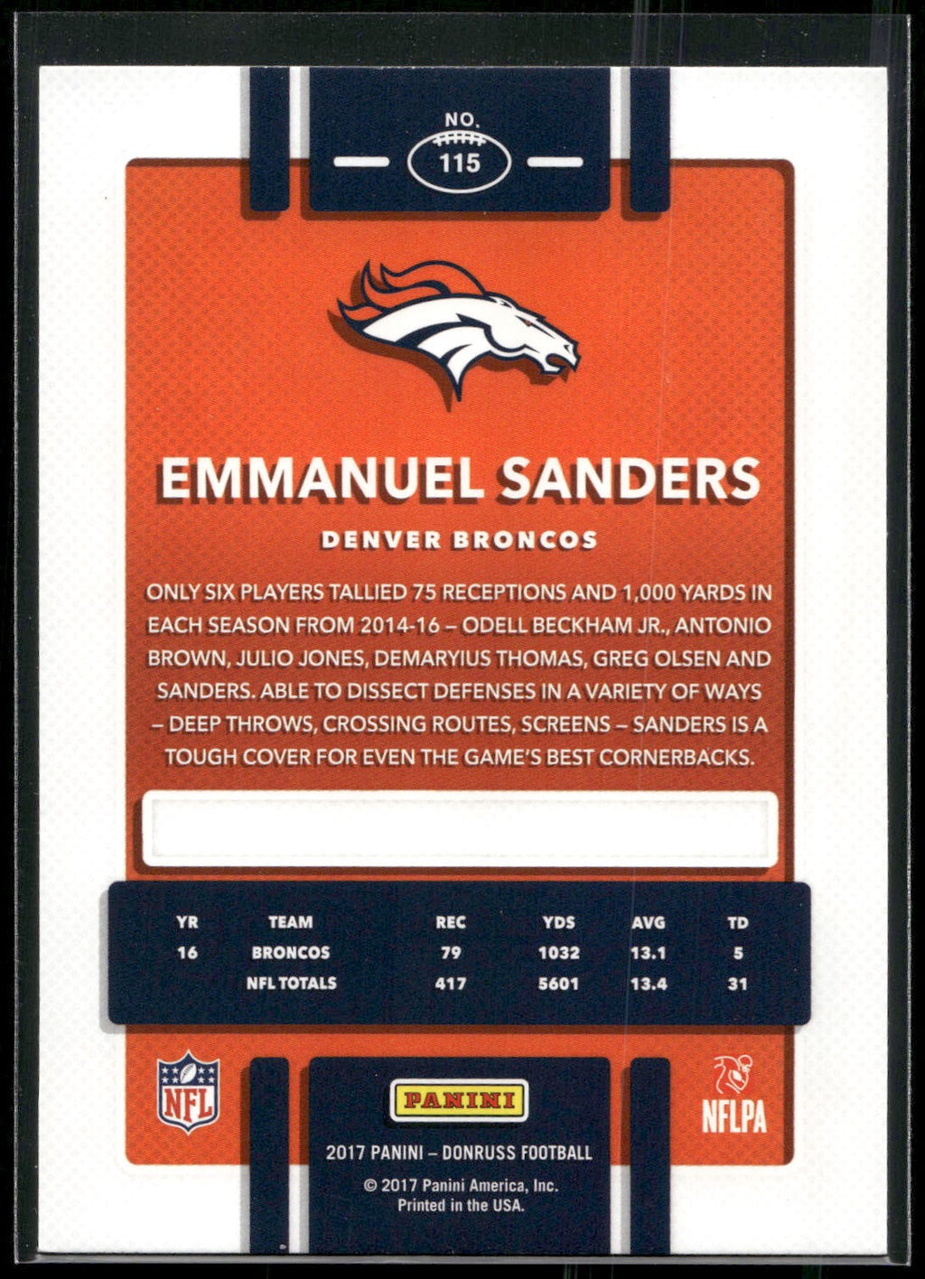2017 Donruss #115 Emmanuel Sanders