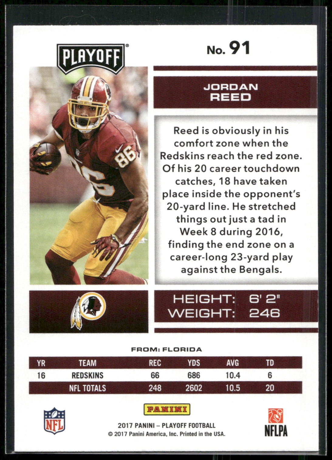 2017 Panini Playoff #91 Jordan Reed