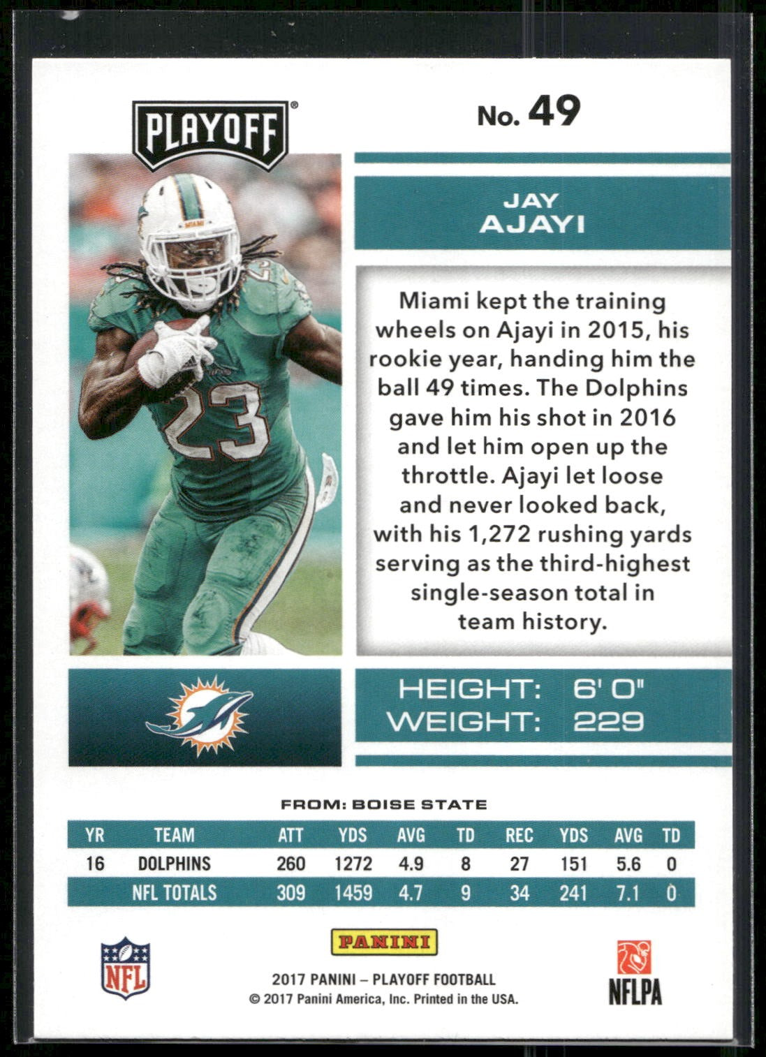 2017 Panini Playoff #49 Jay Ajayi Kickoff #/299