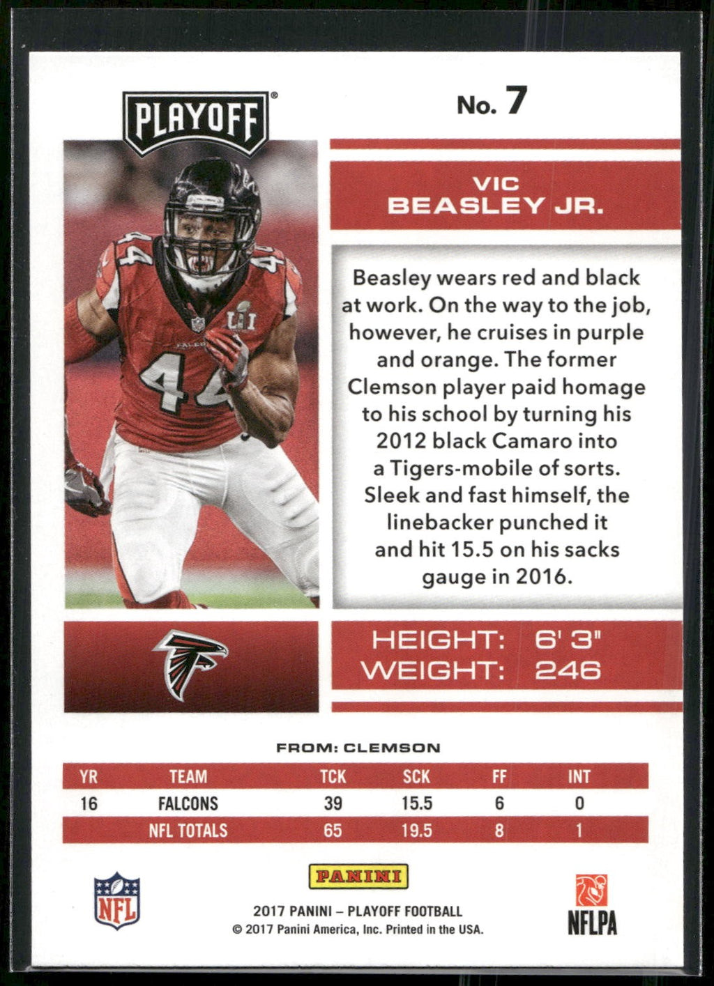 2017 Panini Playoff #7 Vic Beasley Jr.