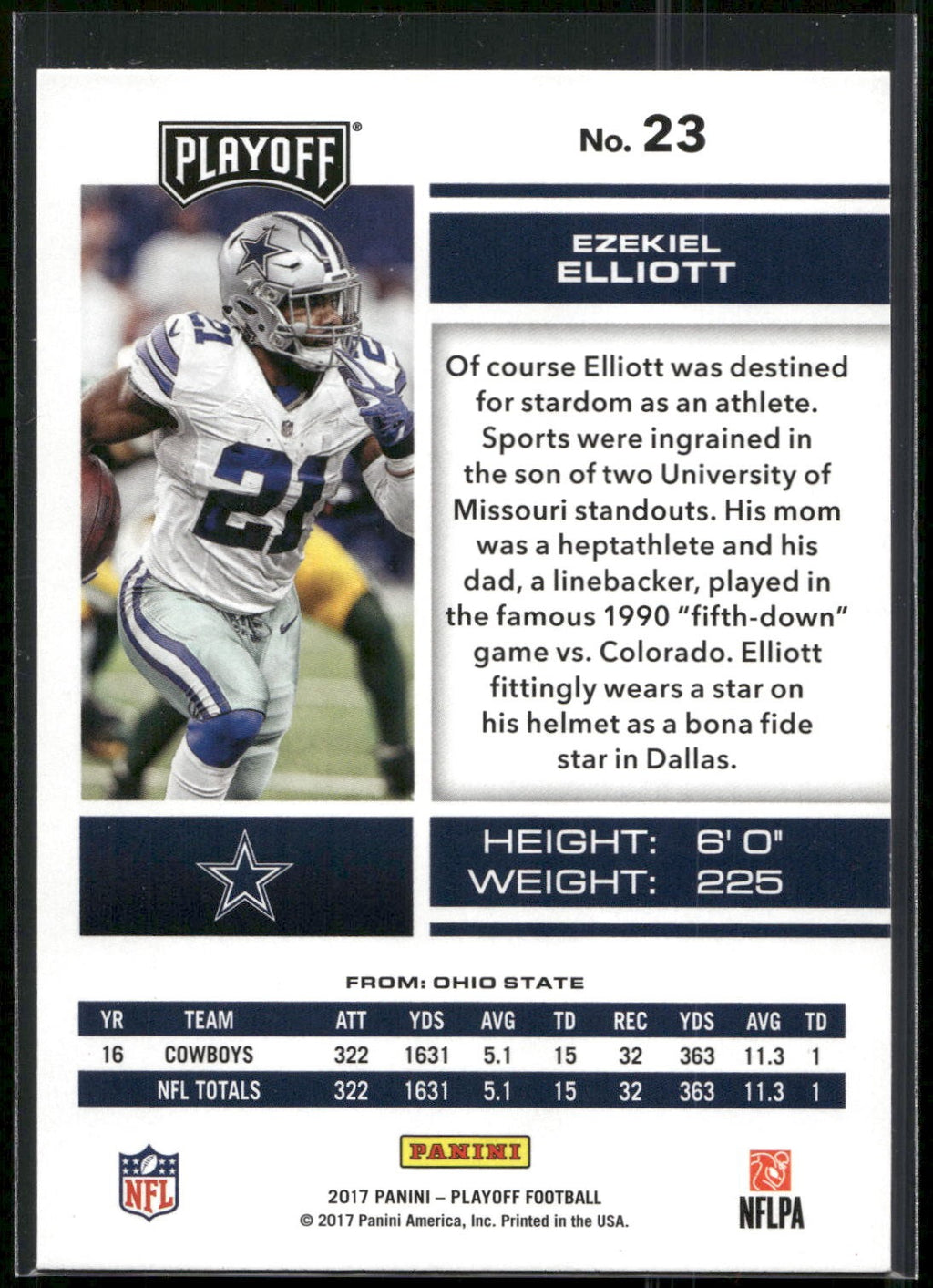 2017 Panini Playoff #23 Ezekiel Elliott