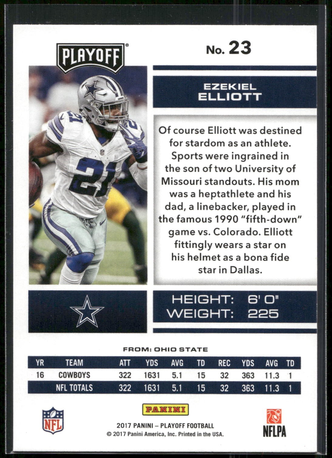 2017 Panini Playoff #23 Ezekiel Elliott