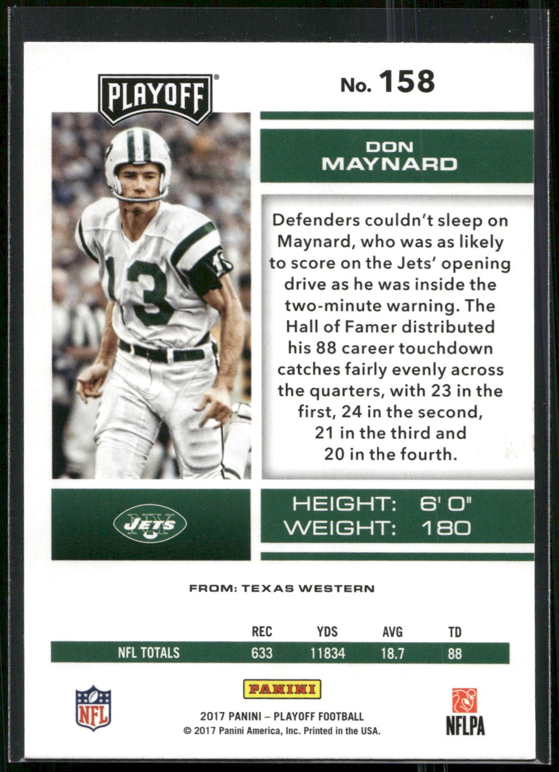 2017 Panini Playoff #158 Don Maynard