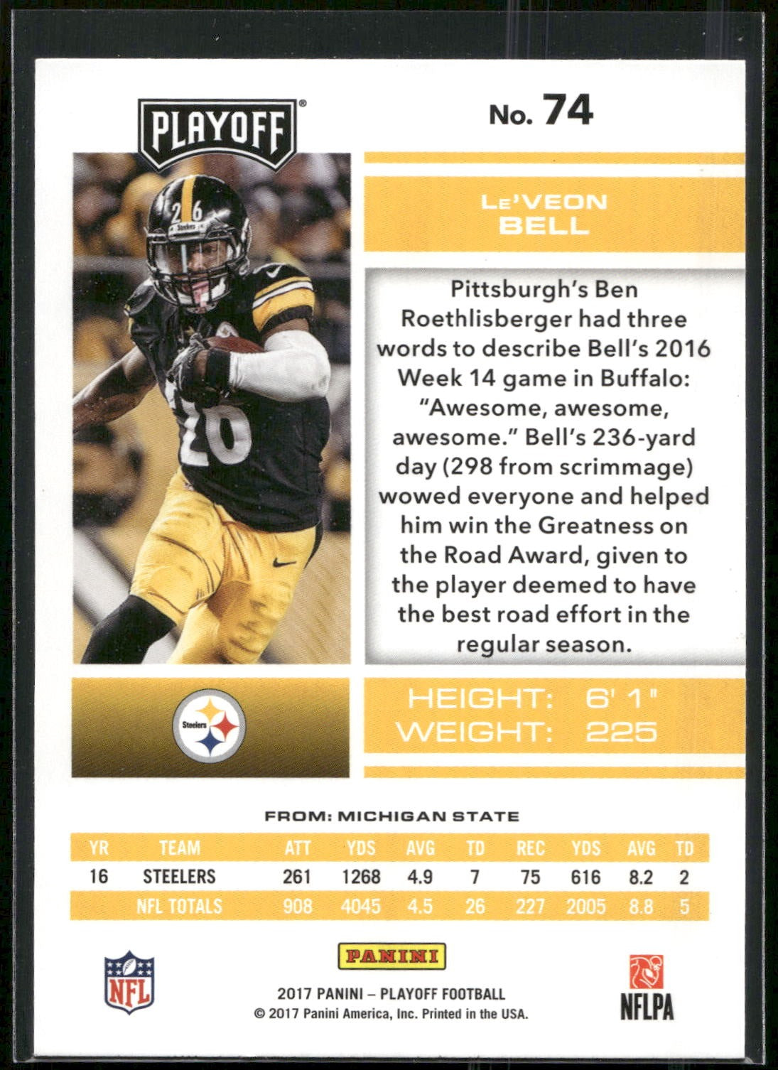 2017 Panini Playoff #74 Le'Veon Bell