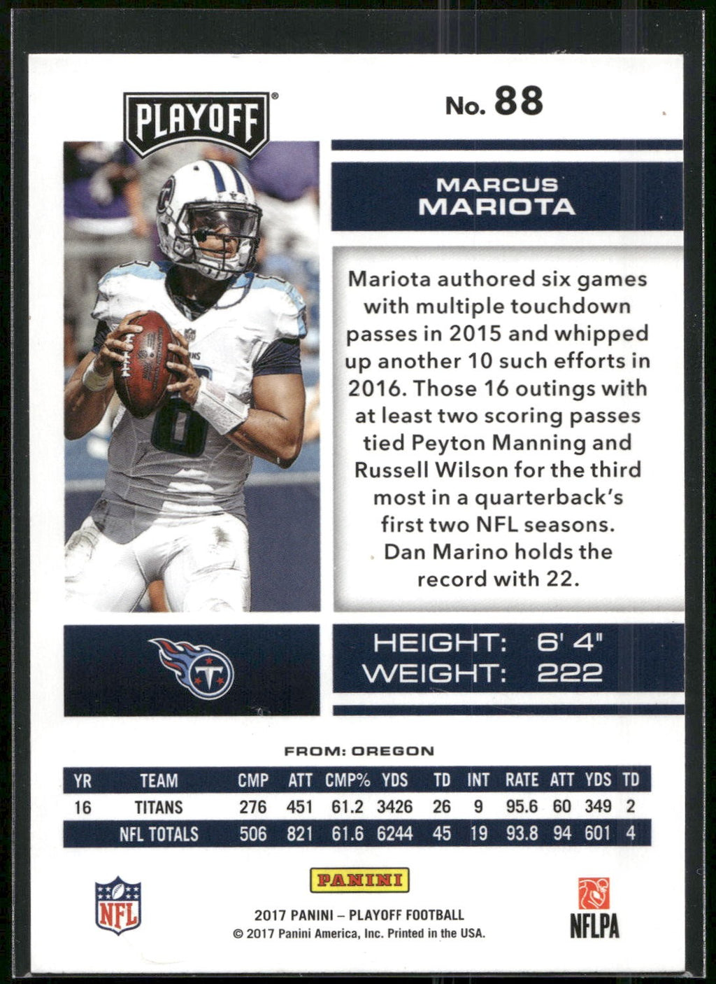 2017 Panini Playoff #88 Marcus Mariota