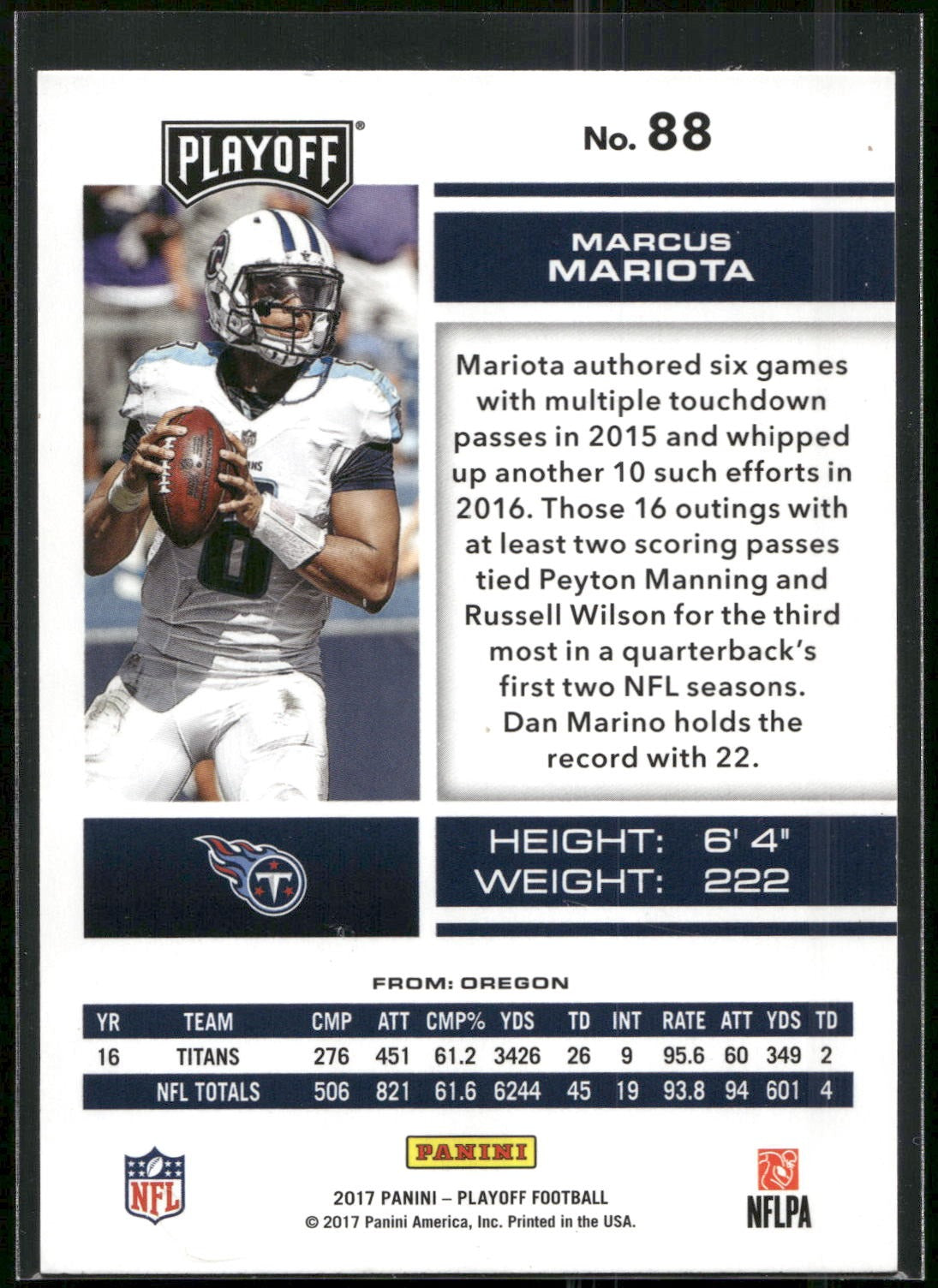 2017 Panini Playoff #88 Marcus Mariota