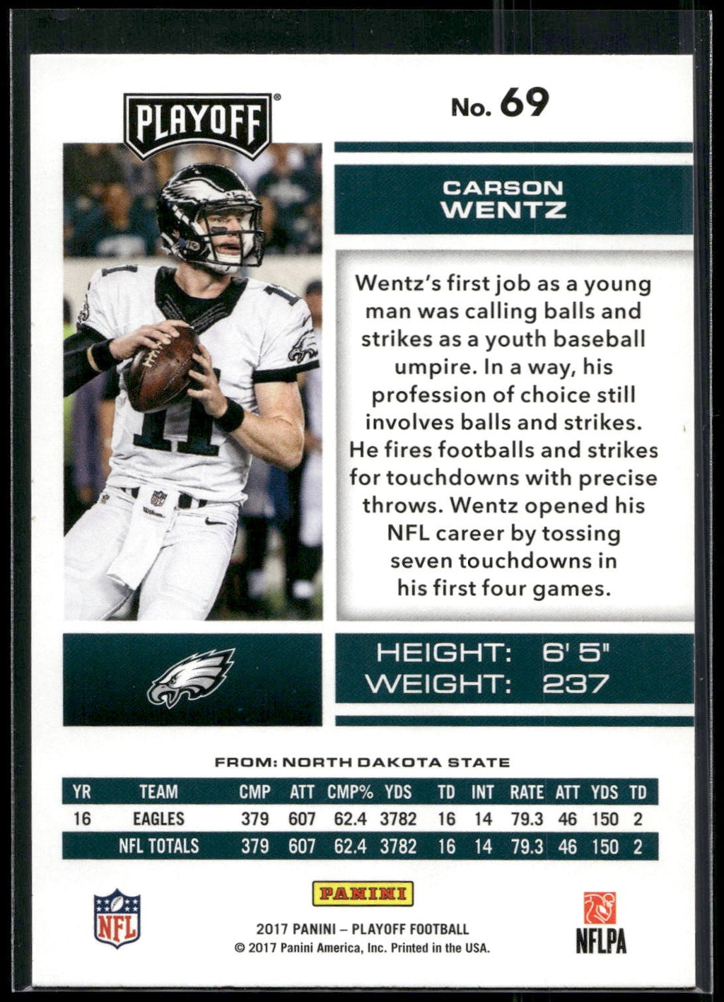 2017 Panini Playoff #69 Carson Wentz