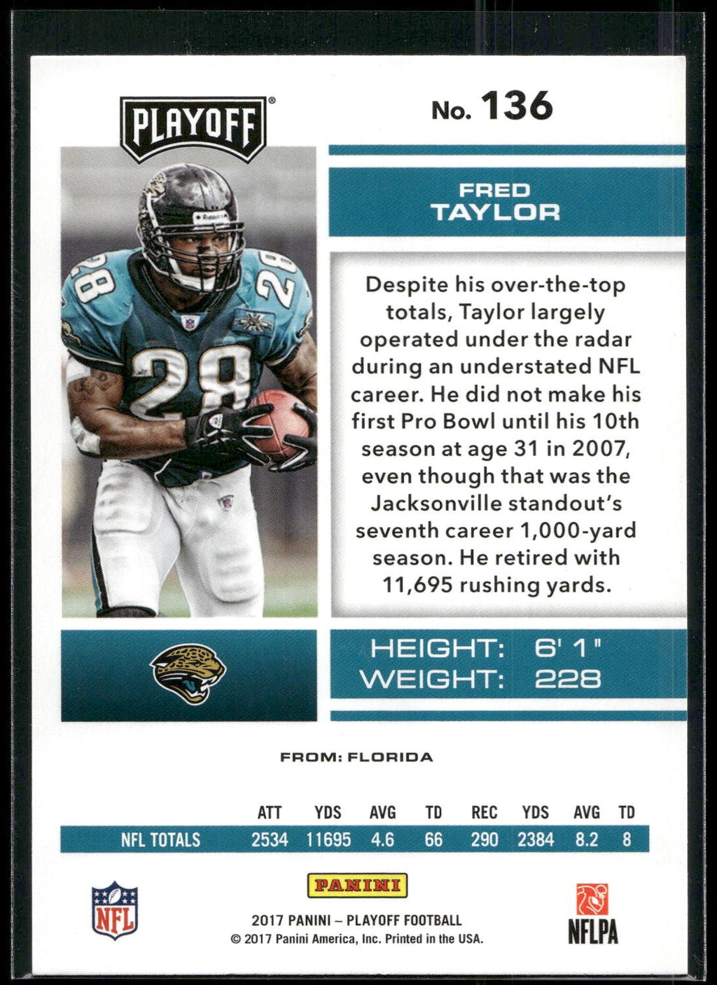 2017 Panini Playoff #136 Fred Taylor