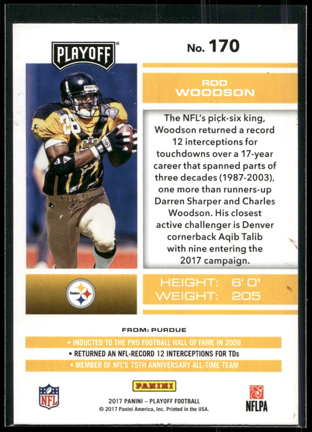 2017 Panini Playoff #170 Rod Woodson