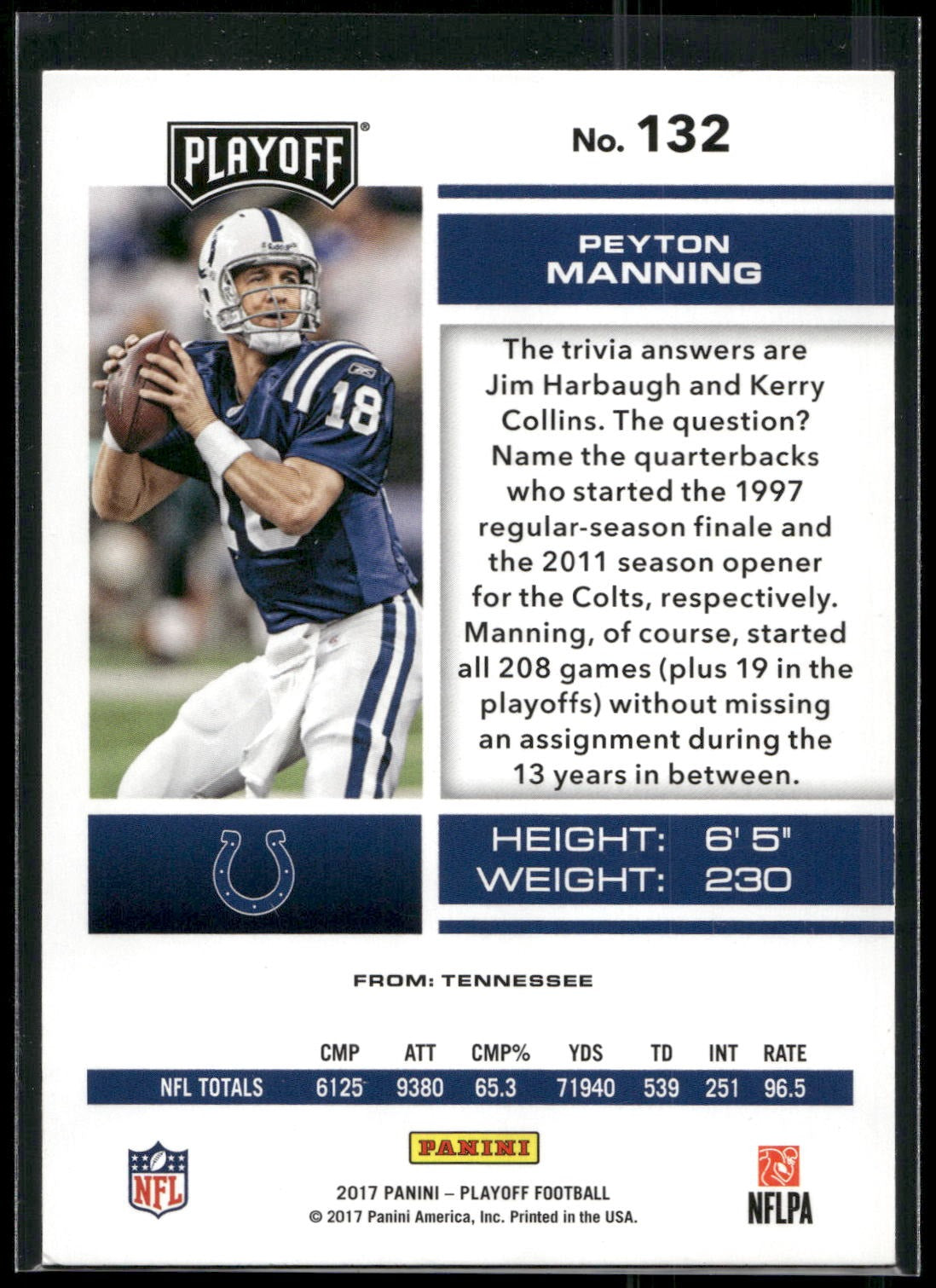 2017 Panini Playoff #132 Peyton Manning
