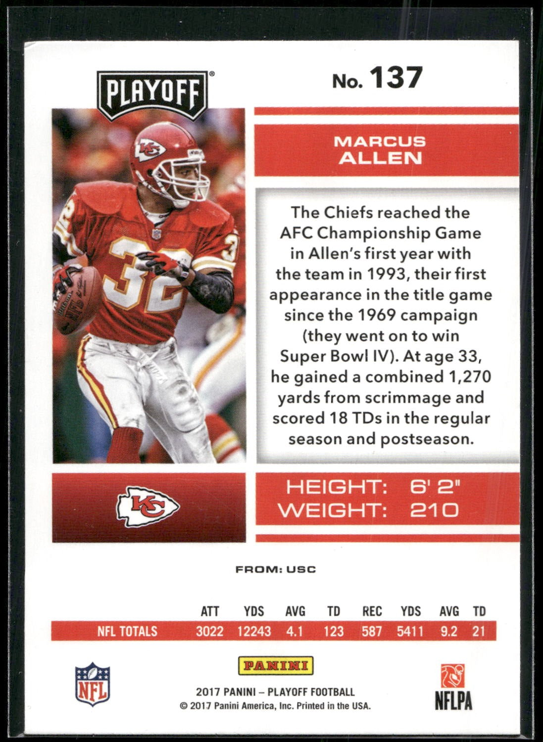 2017 Panini Playoff #137 Marcus Allen